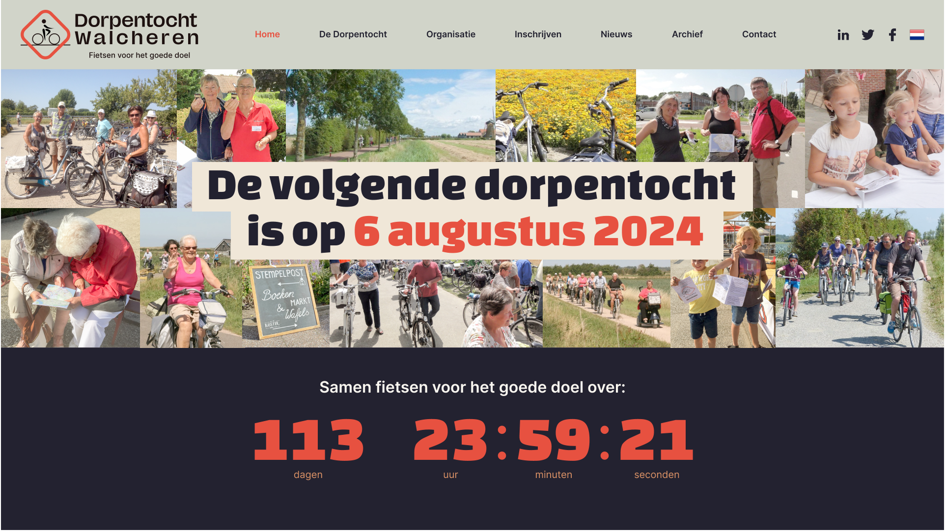 Dorpentocht ontwerp website homepage